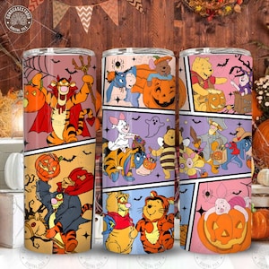 Bear Cartoon Halloween Dog 20Oz Skinny Tumbler Design Png, Halloween Cartoon Tumbler, Spooky Season 20oz Tumbler Design, Digital Download