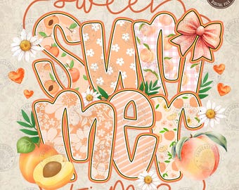 Peach Summer Vibes PNG: Sweet Summer Time Clipart (Digital Download)