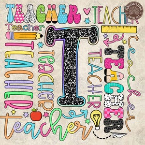 Teacher Bright Png, Teacher Retro Png, Gift For Teacher, Back To School Teacher Shirt Design, First Day School Png Design, Digital Download