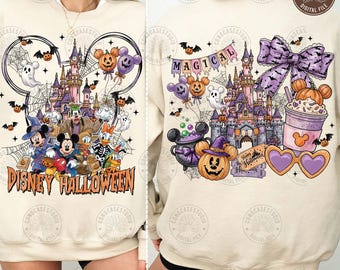 Halloween Mouse And Friends Png: Trendy Cartoon Halloween Png, Trick Or Treat Png, Spooky Vibes, Halloween Family Trip,  Digital Download