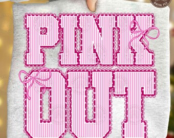 In October We Wear Pink Png: Breast Cancer Png, Breast Cancer Coquette Png, Retro Spooky Season, Breast Cancer Awareness, Digital Download