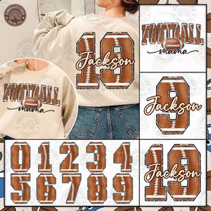 Custom Football Mama PNG: Personalized Gameday Design, Digital Download