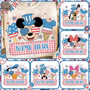 4 luglio personalizzato per ragazzo e ragazza in formato PNG, film d'animazione "America" in formato PNG, Festa dell'Indipendenza in formato PNG, Patriottico in formato PNG, Fuochi d'artificio disegnati a mano, Download digitale