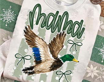 Mallard Duck Mama Png: Hunting Camo Duck Mom Design, Waterfowl Mama Shirt Graphic, Outdoors Hunting Mama Sublimation, Digital Download