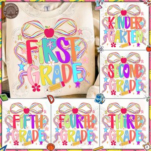 Preppy Back To School Png Bundle, Coquette School First Day Png, Teacher Png, Girly Png, Preppy School Png, All Grades Png, Digital Download
