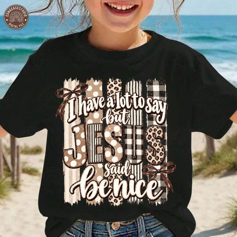 Jesus Said Be Nice PNG: Christian Leopard Print PNG, Western Faith ...