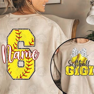 Personalized Softball Mom Png Bundle, Retro Softball Mama Coquette Png, Custom Softball Png, Softball Png, Game Day Png, Digital Download image 4