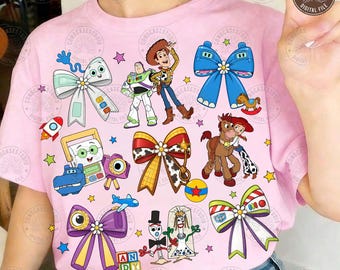 Cartoon Toy And Friends 5 Character Png: Coquette Cartoon Bow Png, You've Got A Friend In Me Png, Trendy Boy Design Png, Digital Download