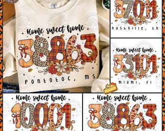 Fall Zip Code Doodle Png, Trendy Autumn Png, Coquette Home Town Zip Code Png, Preppy Coquette Fall Png, Autumn Small Town, Digital Download