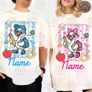 Custom Kids Back To School Png, Personalized Boys Girls First Day Of School Png, Hello School , School Goose, School Png, Digital Download