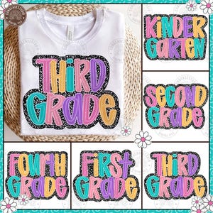 Bundle Preppy Pre-k 1st/2nd/3rd Grade Png, Back to School PNG Bundle, Coquette Teacher First Day of School Shirt Design, Digital Download