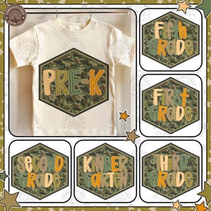 Retro Back To School Camouflage Png Bundle, Kindergarten Dude, First Day Of School Png, Pre K, Retro 1st/ 2nd/ 3rd Grade, Digital Download