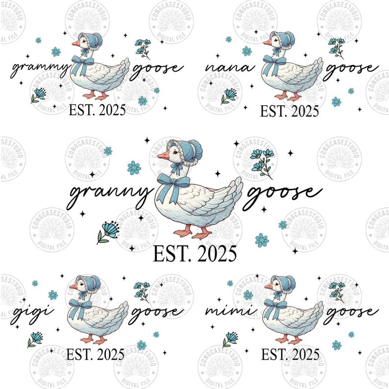 Personalized Nana Goose on the Loose Canvas – Custom Grandma & Grandkids Names with up to 5 Kids – Cute Family Wall Art, Gift for Nana from Grandchildren