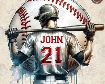 Baseball Player Shirt With Kids Name & Jersey Number Png, Personalized Baseball Png, Custom Baseball Shirt, Baseball Mama, Digital Download