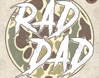 Rad Dad Camo PNG: Retro Father's Day Design (Digital Download)