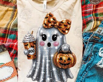 Trendy Halloween Disco Ghost Png: Retro Spooky Boo Ghost Png, Cute Ghost Pumpkin Png, Spooky Vibes Png, Disco Ghost Coffee, Digital Download
