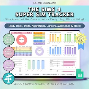 The Sims 4 Super Sim Challenge Tracker ADVENTURE AWAITS, Template ...
