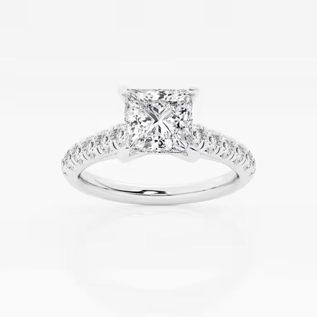 Vault Rungs Vault 3/4 Pave Solitaire Engagement Rings - Etsy