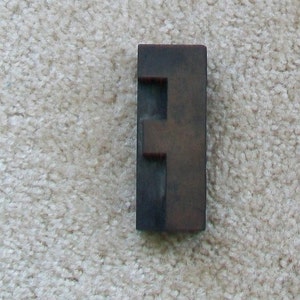Vintage printer cold type letter block for stamping printing F is for Fun