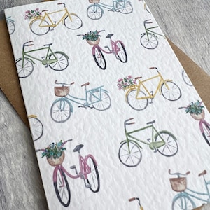 Jolie carte de voeux de vélos d'été - Cartes vierges d'anniversaire de vélos aquarelle colorées, paquet de cartes pour toutes les occasions, notes de remerciement d'été