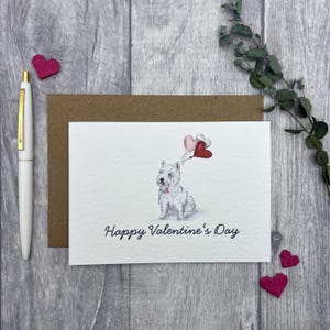 Carte de Saint-Valentin Westie - Carte personnalisée parfaite pour les proches, je t'aime Carte de Saint-Valentin chien West Highland Terrier pour les amoureux des chiens