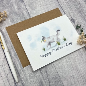 Carte de fête des mères duveteuse chat ragdoll - carte personnalisée ronronnement-faite pour les proches, carte florale de maman chat, belle carte pour les amoureux des chats