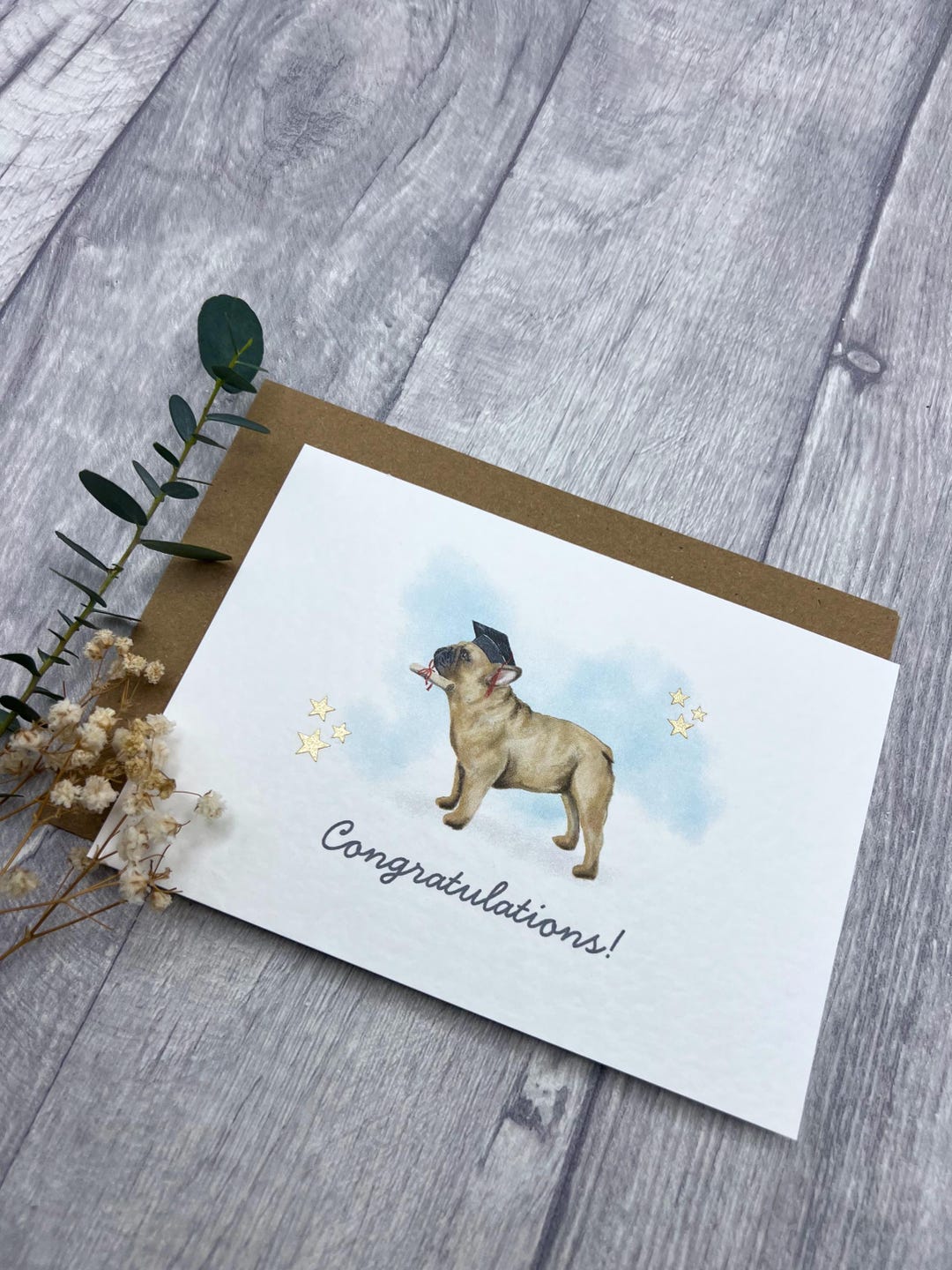 Frenchie Graduation Congratulations Card - French Bull Dog Class of ...