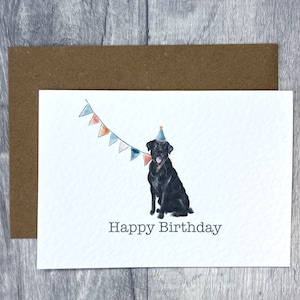 Carte d'anniversaire Labrador noire - Carte de joyeux anniversaire de chien Labrador pour les amateurs de laboratoire et de chien, carte de maman de chien et de papa de chien, carte de célébration d'amant de chien