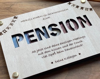 Ruhestand Geschenk personalisiert Rente personalisiertes Abschiedsgeschenk zum Ruhestand Arbeitskollegen Geldgeschenk zur Pensionierung