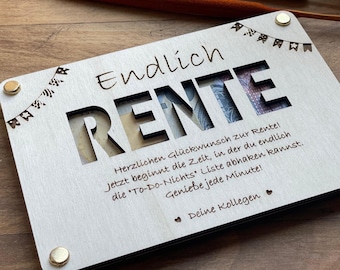personalisiertes Geldgeschenk zur Rente Geschenk für Rentner und Rentnerin Geld für Ruhestand Kollege Abschiedsgeschenk Mitarbeiter