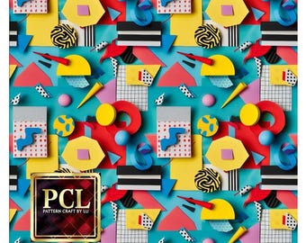 Abstract Geometric Pattern: Seamless Fabric Design (Digital Download)