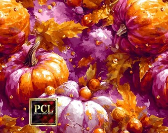 Motif citrouilles aquarelle : conception transparente de la récolte d'automne (téléchargement numérique)