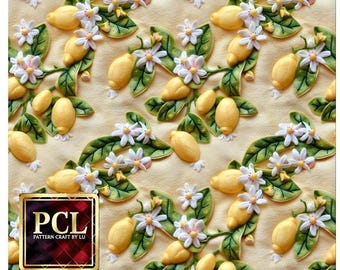 May include: A yellow and white floral fabric pattern with lemons and white flowers. The fabric has a repeating pattern of lemons and flowers. The fabric is perfect for quilting, sewing, and crafting.