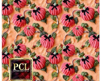 Pink Pumpkin Seamless Pattern: Fabric Sublimation, Scrapbook Wallpaper (Digital Download)