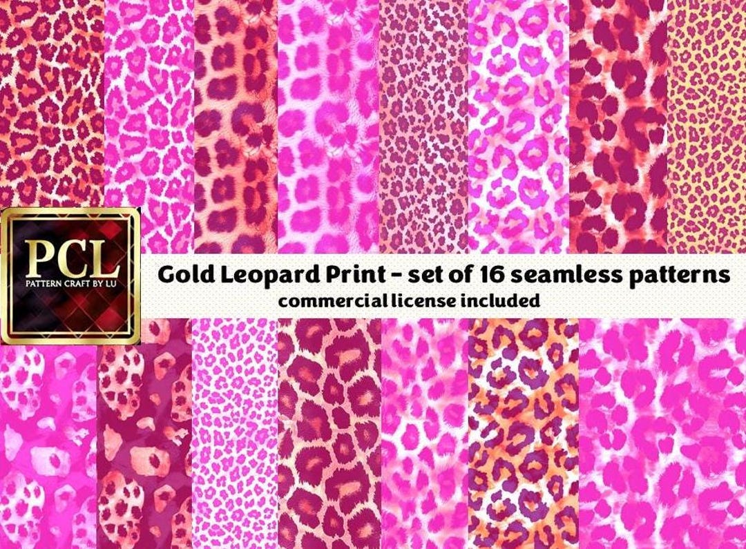 Pink Leopard Print Patterns: Glam Animal Print Digital Paper (12x12 ...