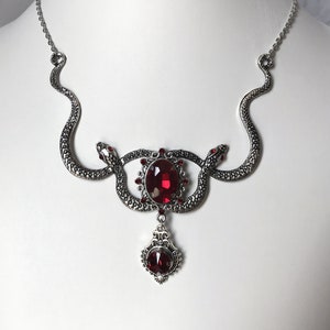 Dark Ruby Red/garnet Crystal Medusa Snake Greek Mythology Gothic ...