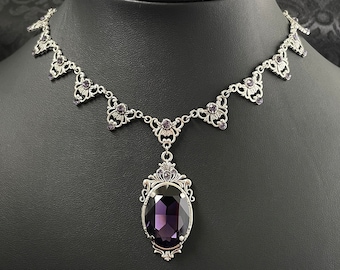 【BLACKPURPLE】VINTAGE LESS CHAIN NECKLAE BLACKPURPLE (ブラックパープル) Vintage Cubic Chain Necklace