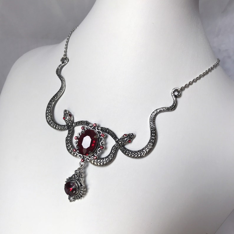 Dark Ruby Red/garnet Crystal Medusa Snake Greek Mythology - Etsy