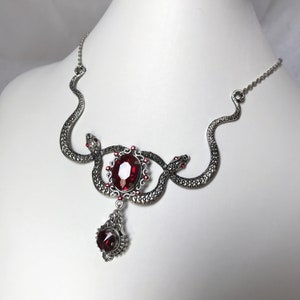 Dark Ruby Red/garnet Crystal Medusa Snake Greek Mythology Gothic ...