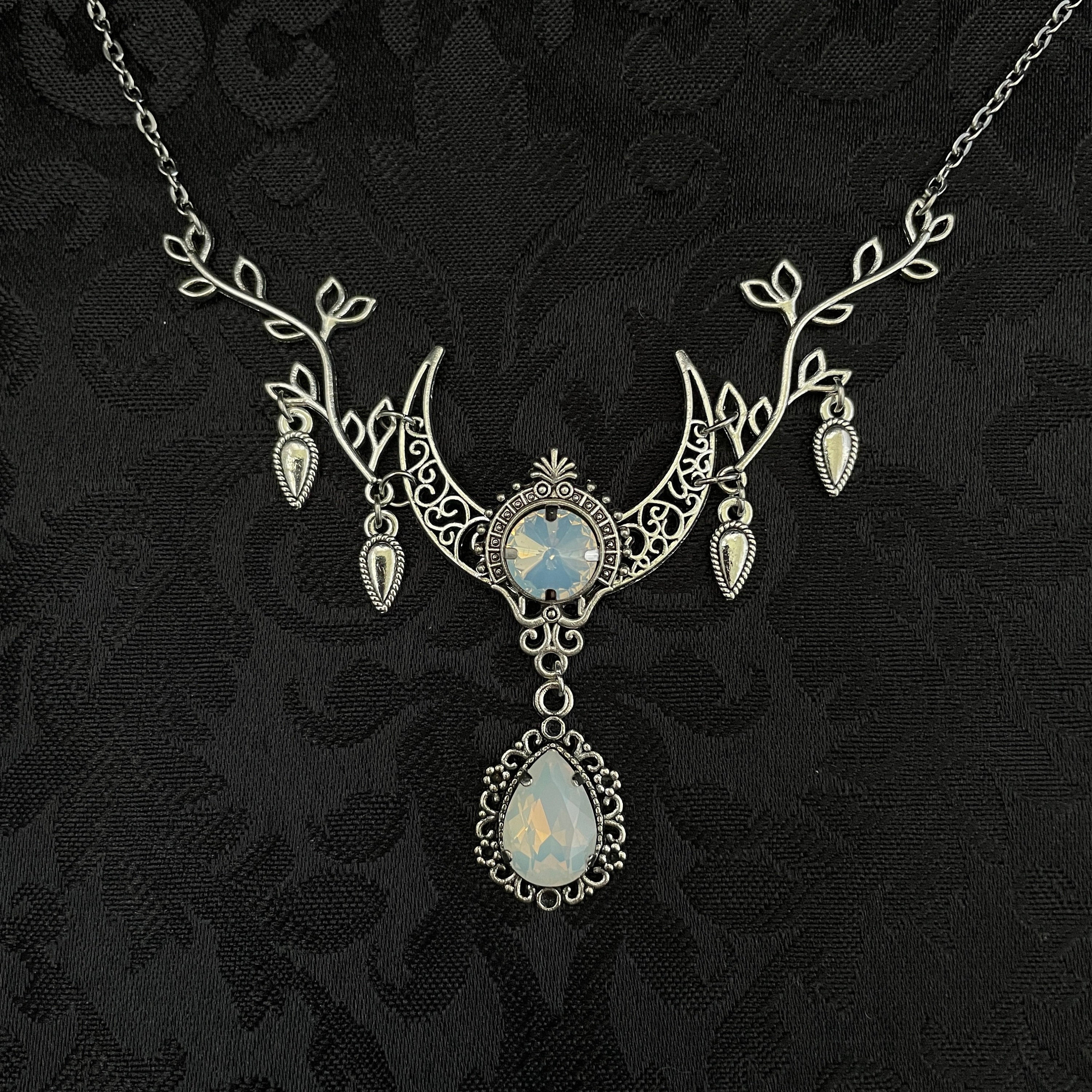 White Opal Crescent Moon Goddess Priestess Celtic Elven Elvish Elf ...