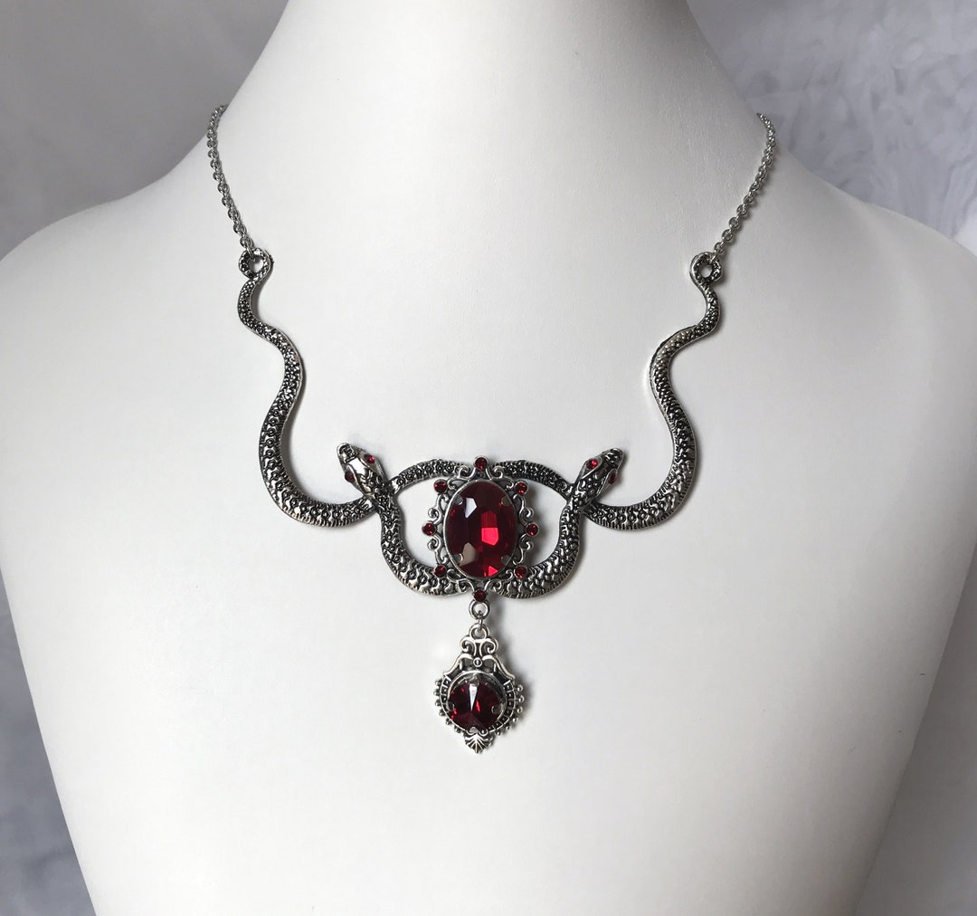 Dark Ruby Red/garnet Crystal Medusa Snake Greek Mythology Gothic ...