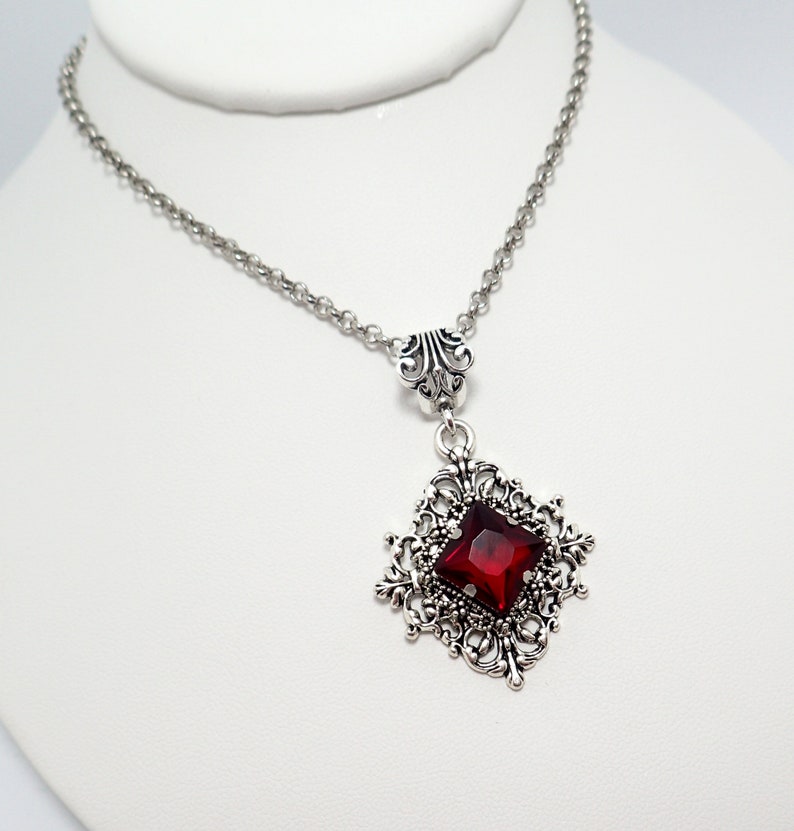 Ruby Red Gothic Victorian Filigree Goth Steampunk Antiqued - Etsy