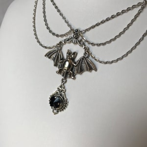 Jet Black Onyx Crystals Vampire Queen Bat Gothic Victorian Bridal ...