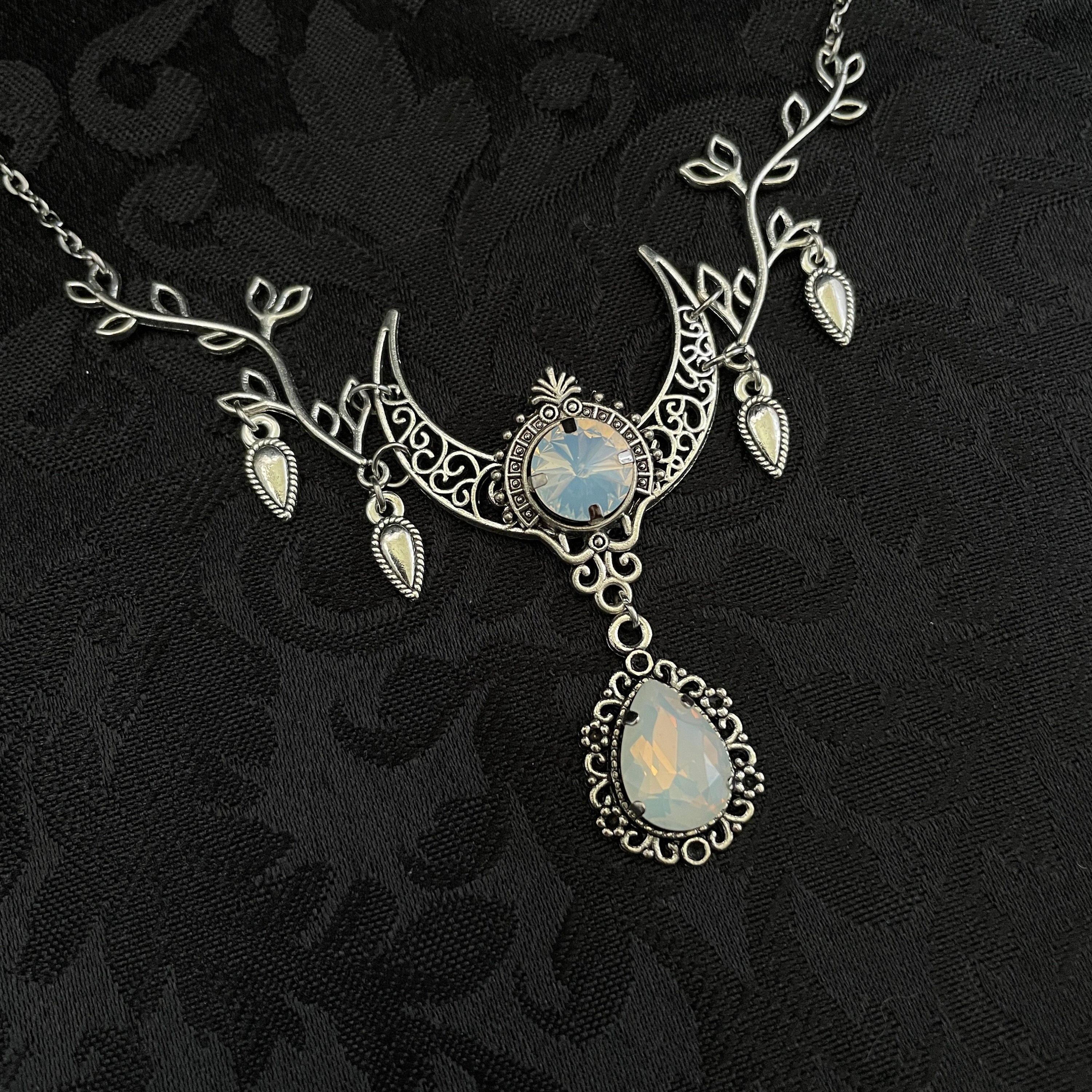 White Opal Crescent Moon Goddess Priestess Celtic Elven Elvish Elf ...