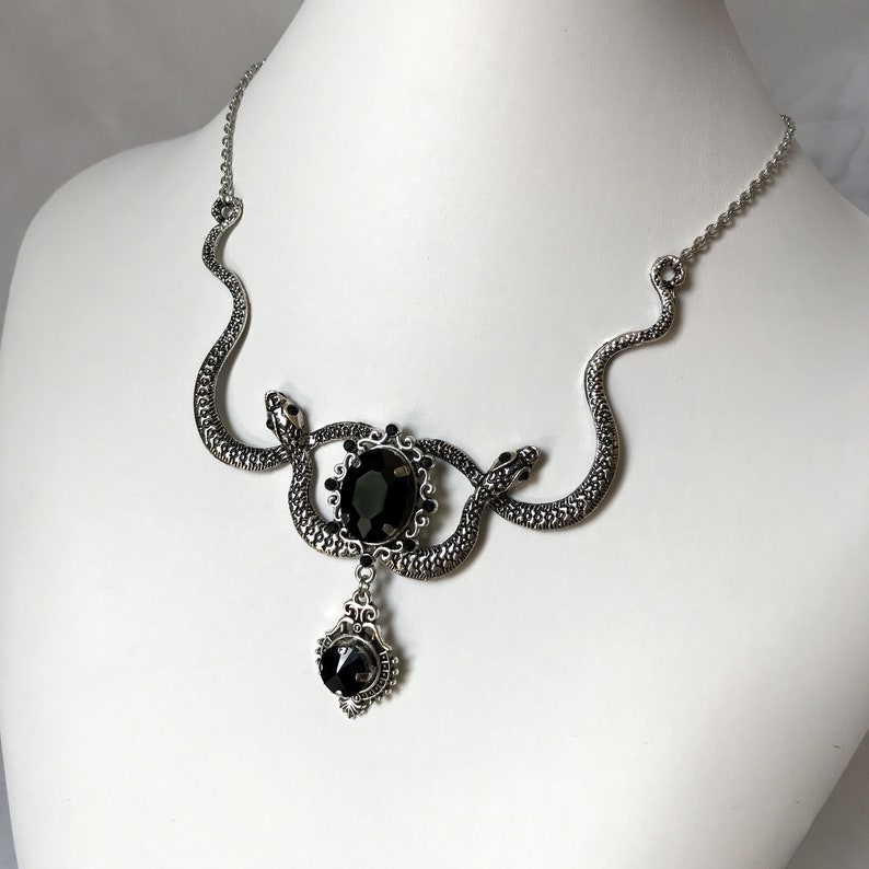 Jet Black Onyx Crystals Medusa Snake Greek Mythology Gothic | Etsy