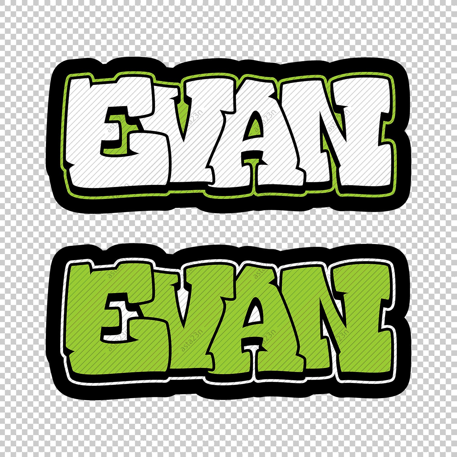 EVAN Graffiti Name, Street Art Urban Wall Tag Style Font, Digital
