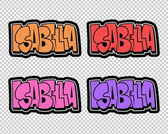 ISABELLA Graffiti NAME - Street Art Urban Wall TAG - Layered