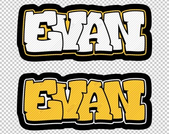 EVAN Graffiti Name, Street Art Urban Wall Tag Style Font, Digital