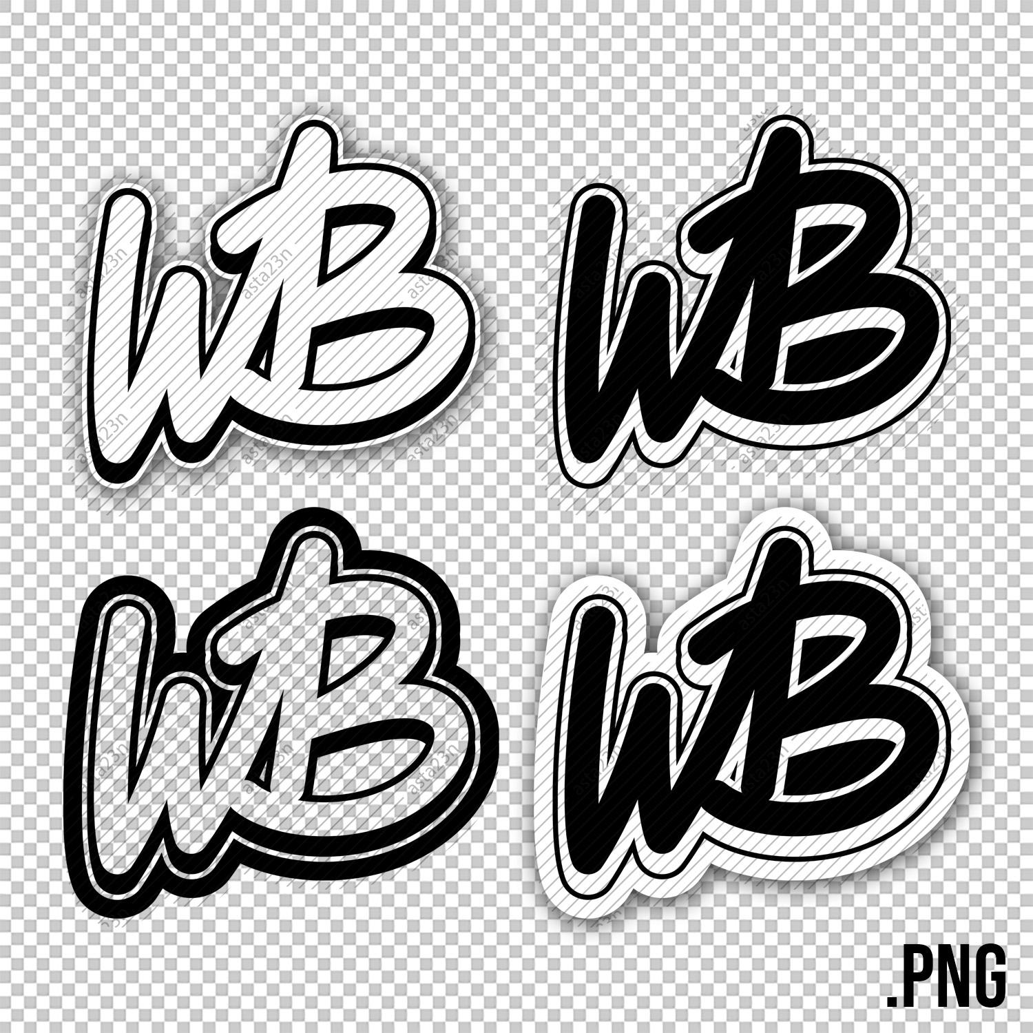 WB Graffiti INITIALS - Street Art Urban Wall TAG - Layered Vector ...