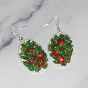 Tomatoes Vegetables Gardening Earrings Dangle Spring Summer Handmade Polymer Clay Earrings Gift For Female Friend Jewelry